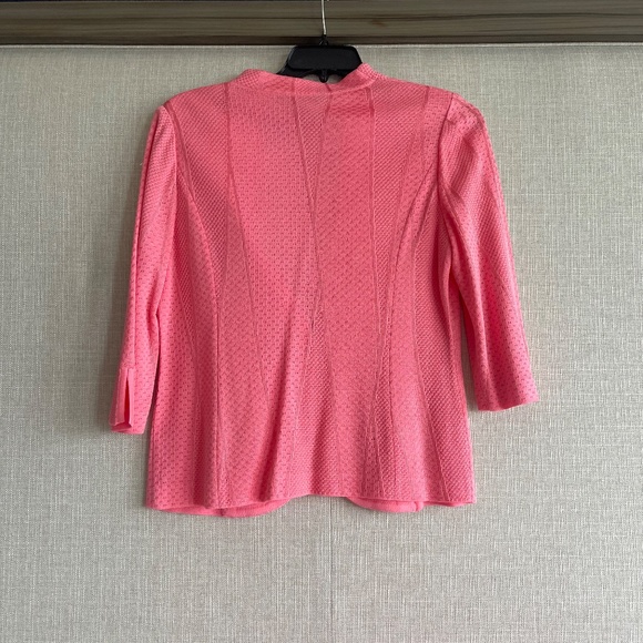 Ming Wang EUC Size Small Knit Salmon Suit Jacket - Picture 5 of 10